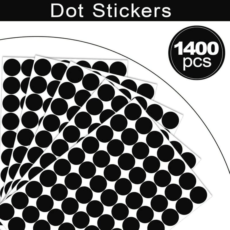Lrogoe 1400 PCS Colored Dot Stickers Round Color Coding Labels Polka Circle Dot Label Sticker for Office,Classroom,Papers Etc (Black, 3/4 inches) - Image 3